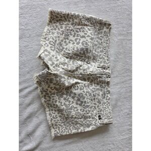 Lucky Brand Riley Short Leopard Print Denim Cutoff Distressed Women's Size 6 28